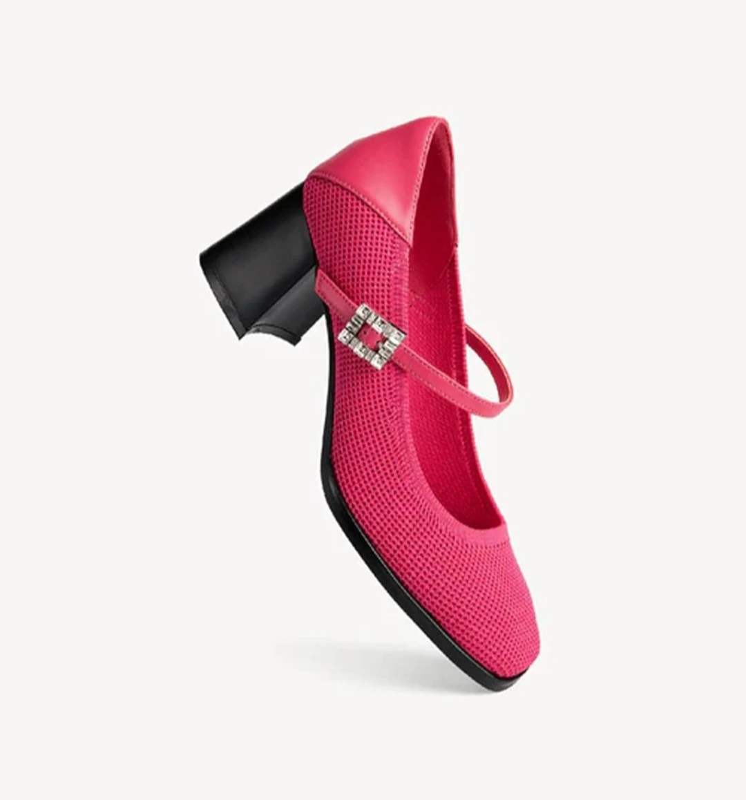 Pink Mary Jane Heels with Buckle Detail - photo 3