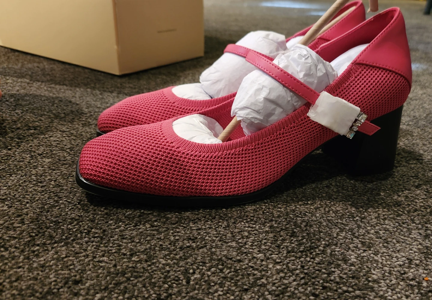 Pink Mary Jane Heels with Buckle Detail - photo 4
