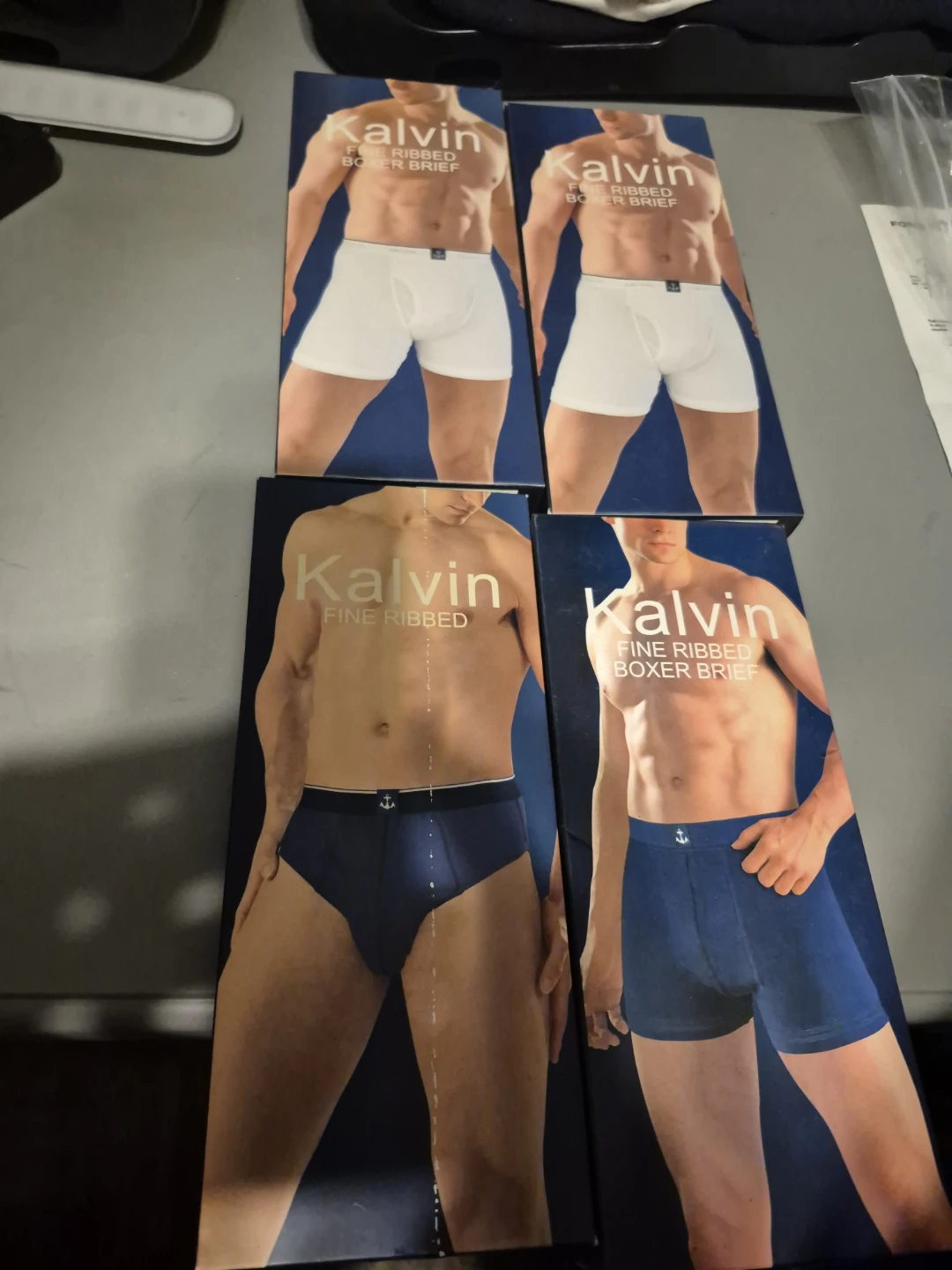 Kalvin Fine Ribbed Boxer Briefs 4 Pack