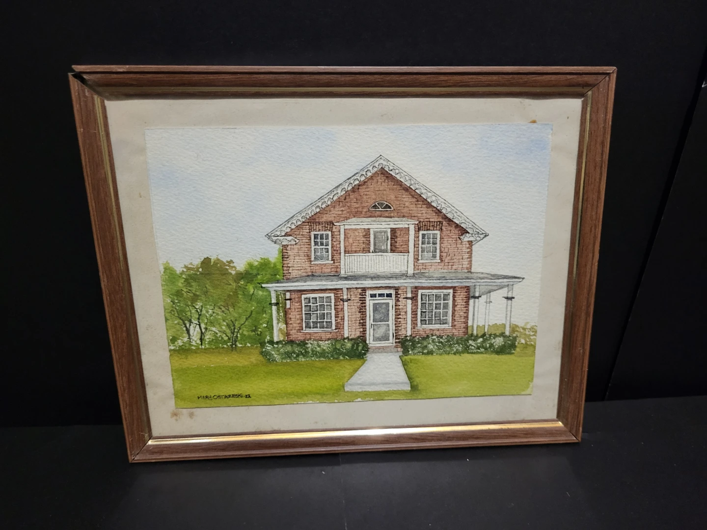 Watercolor Painting of a Brick House - Mary Ostazeski '82