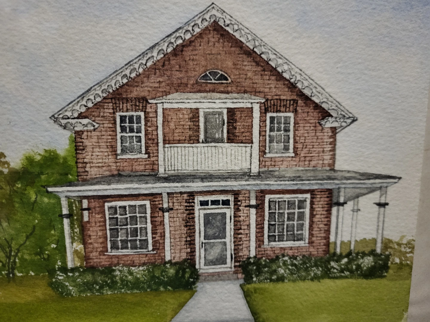 Watercolor Painting of a Brick House - Mary Ostazeski '82 - photo 2