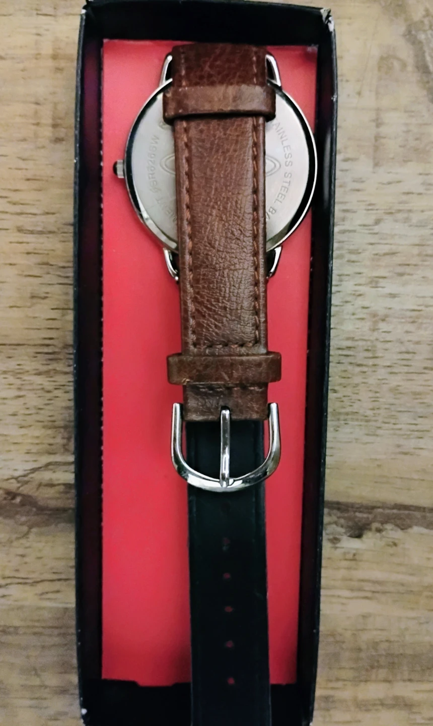 Cat Face Watch with Brown Leather Band - photo 3
