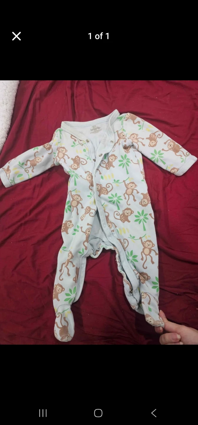 Baby Bummies Footed Pajamas - Monkey Print