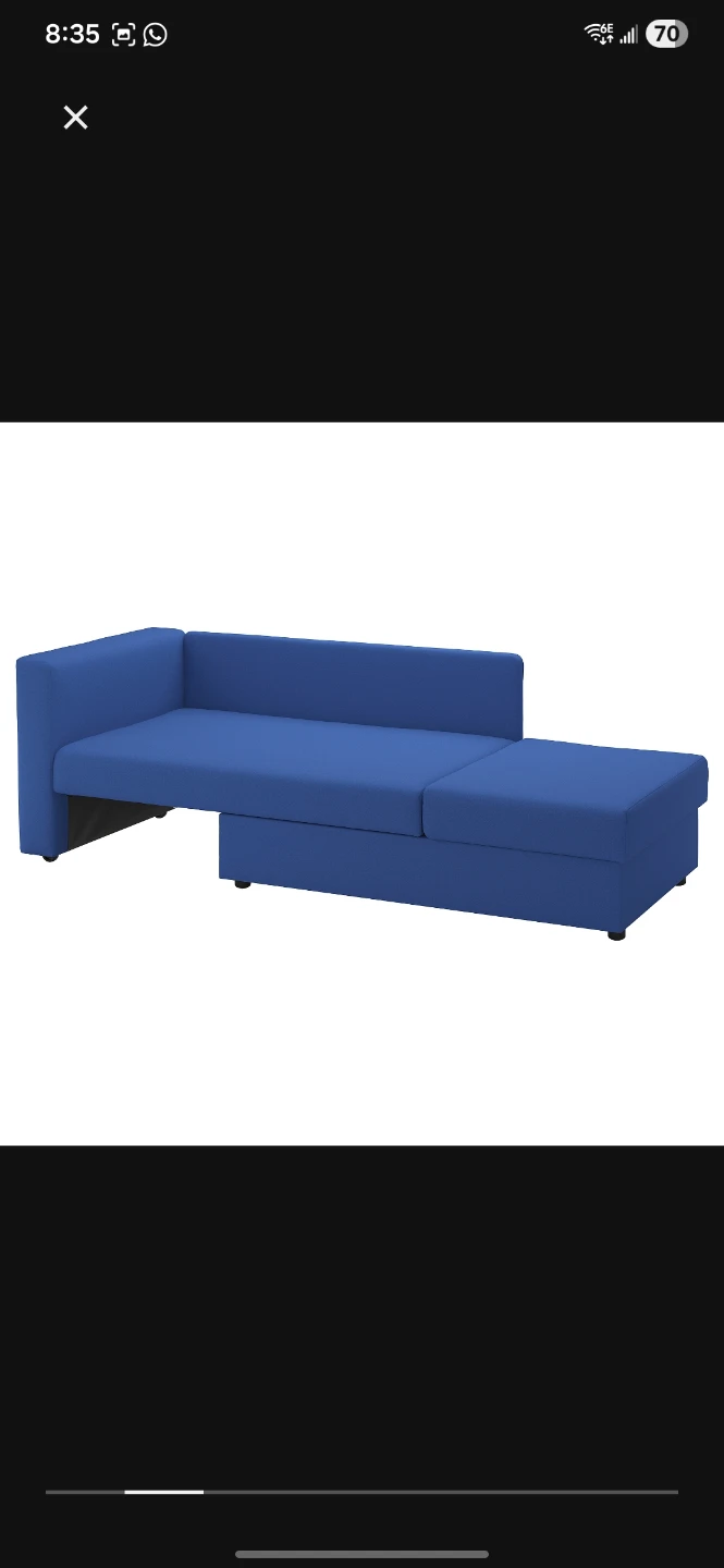 Blue Sofa Bed with Chaise - photo 2