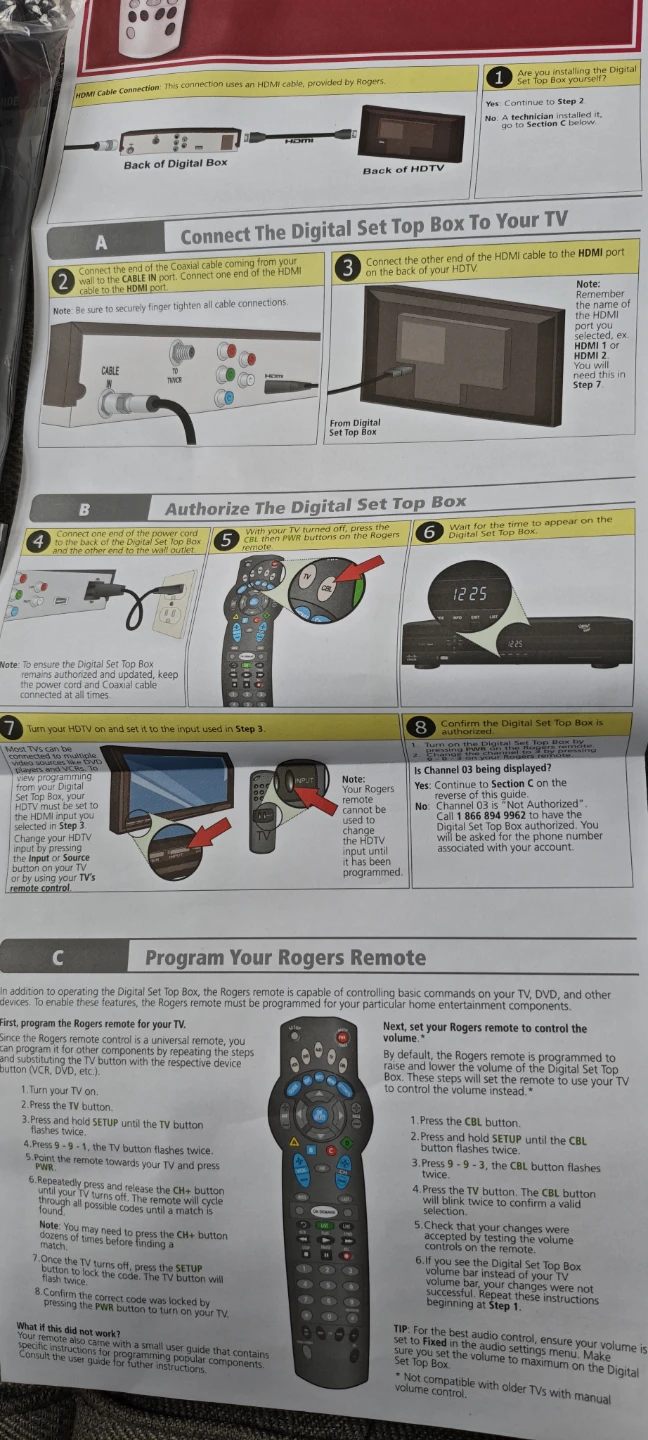 Rogers High Definition Digital Set Top Box Remote Control - photo 5