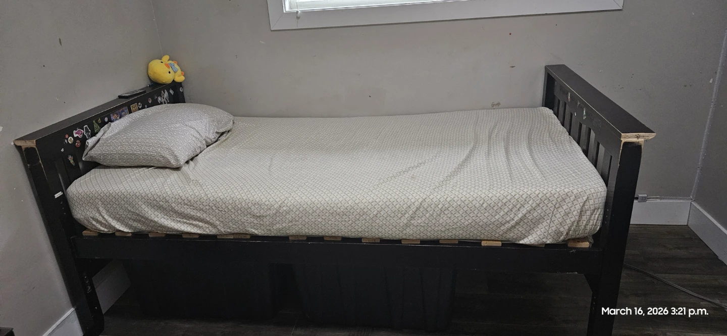 Black twin bed