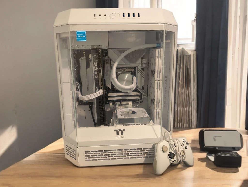 Thermaltake White PC Case with RGB Fans and AIO Cooler - photo 5