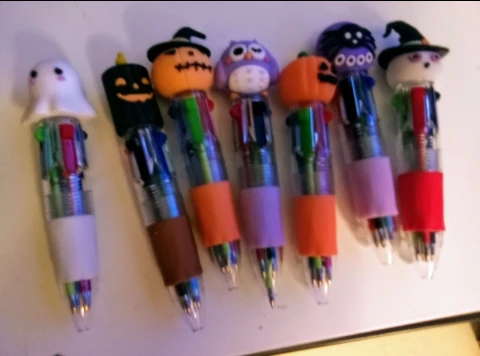 Set of 6 Halloween Themed Multi-Color Pens