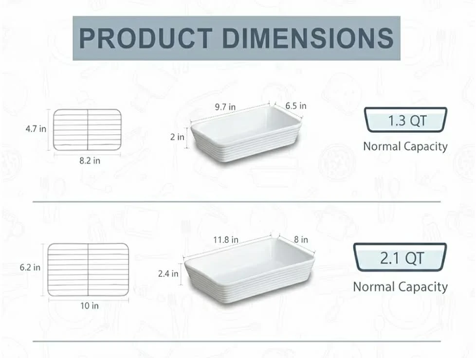 White Ceramic Baking Dish Set with Racks - photo 3