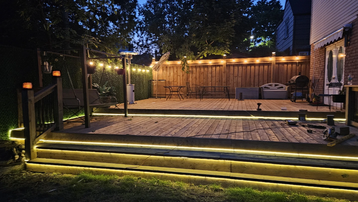 Wooden Deck with Gazebo and Lighting - photo 5