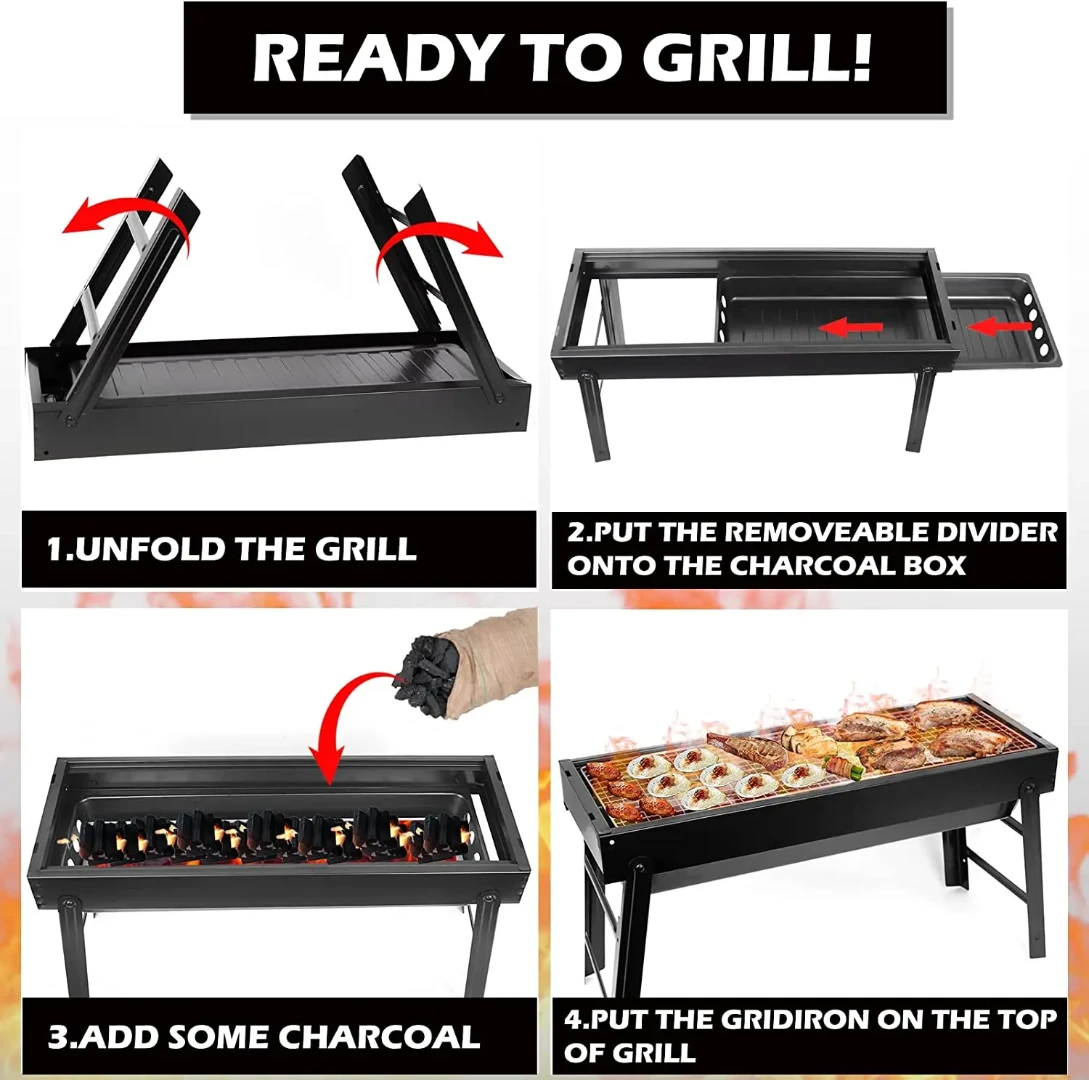 Folding Barbecue Grill with Drawer - photo 5