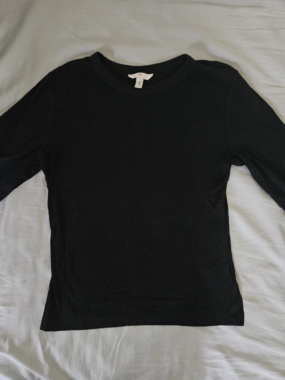 H&M Black Ribbed Long Sleeve Top