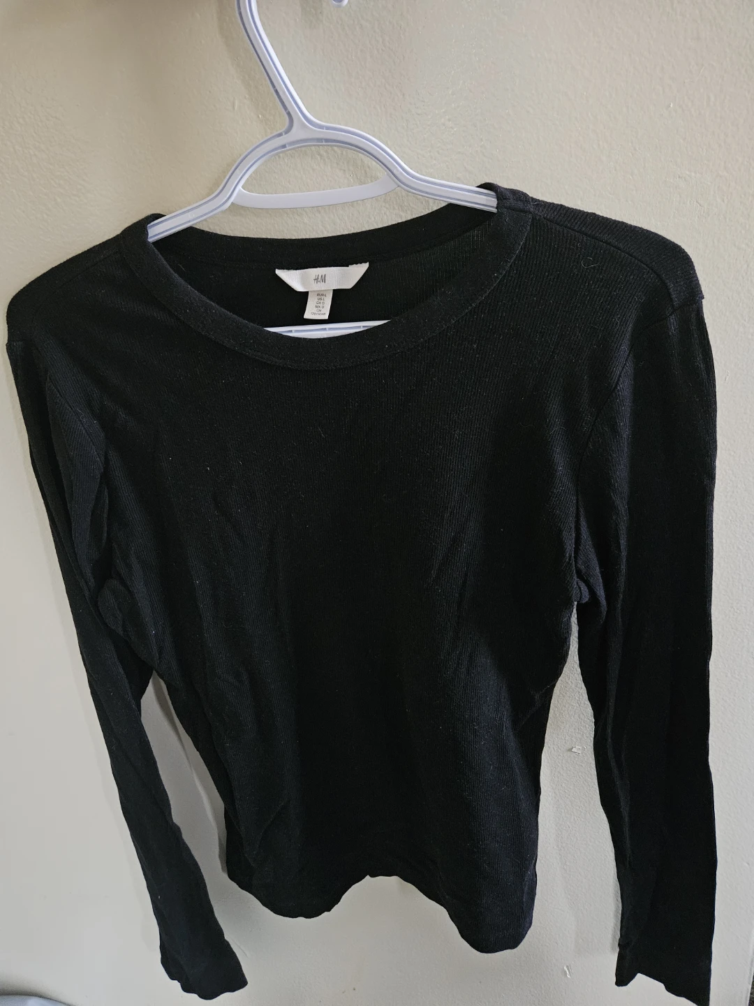 H&M Black Ribbed Long Sleeve Top - photo 4