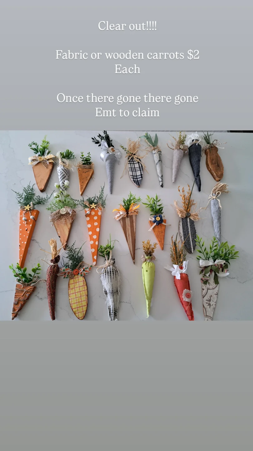 Decorative Easter Carrots - Fabric & Wooden - photo 5