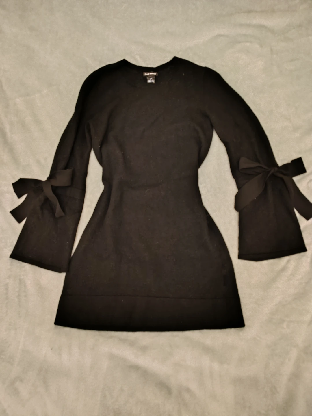 Club Monaco Black Sweater Dress with Bows bell sleeves - XS-S