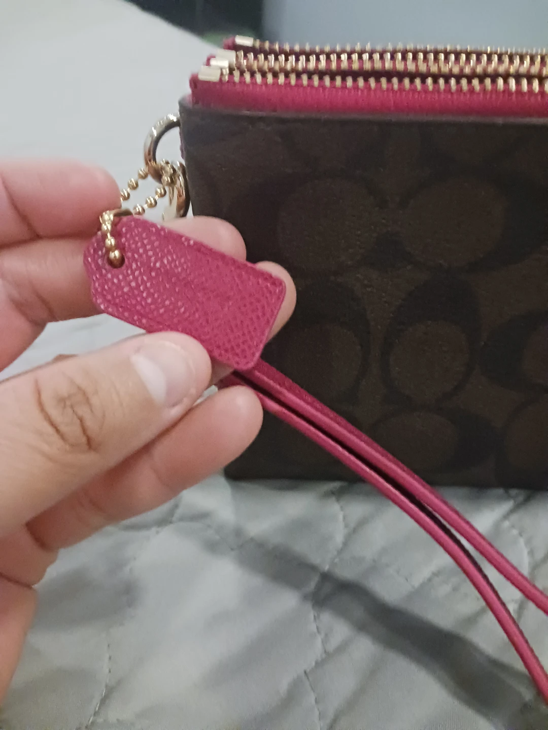 Coach Signature Canvas Double Zip Wristlet - photo 2