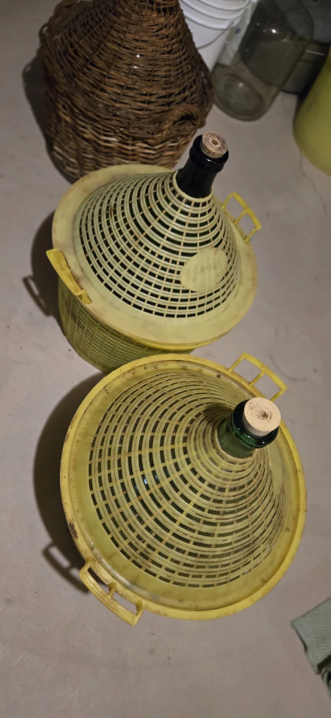 Demijohn Bottle with Wicker and Plastic Casing