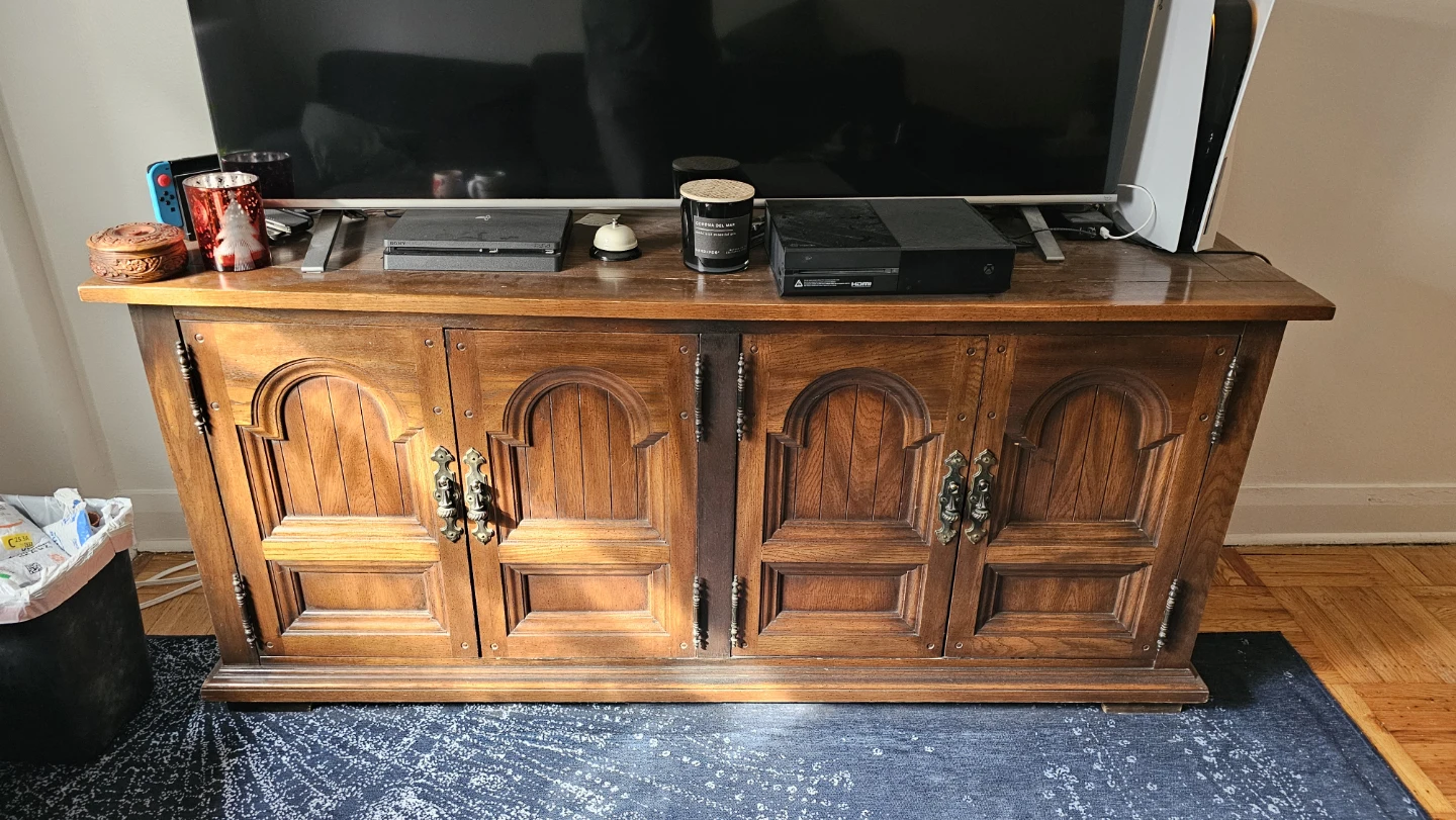 Vintage Solid Wood TV Stand Cabinet