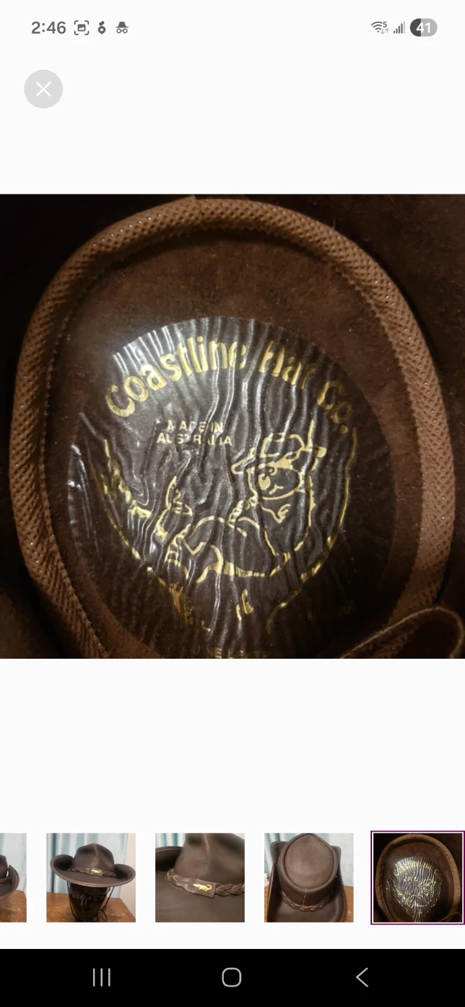 Coastline Hats Co. Brown Leather Hat Medium - photo 2