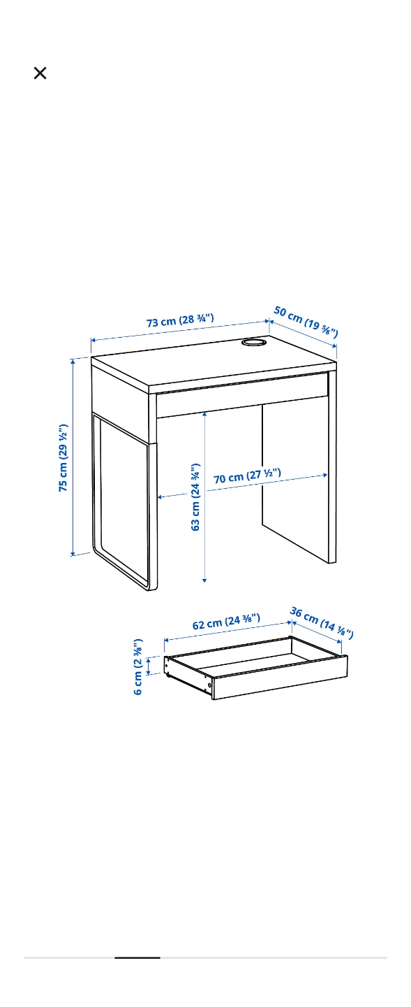 White Desk with Drawer and cable management - photo 4