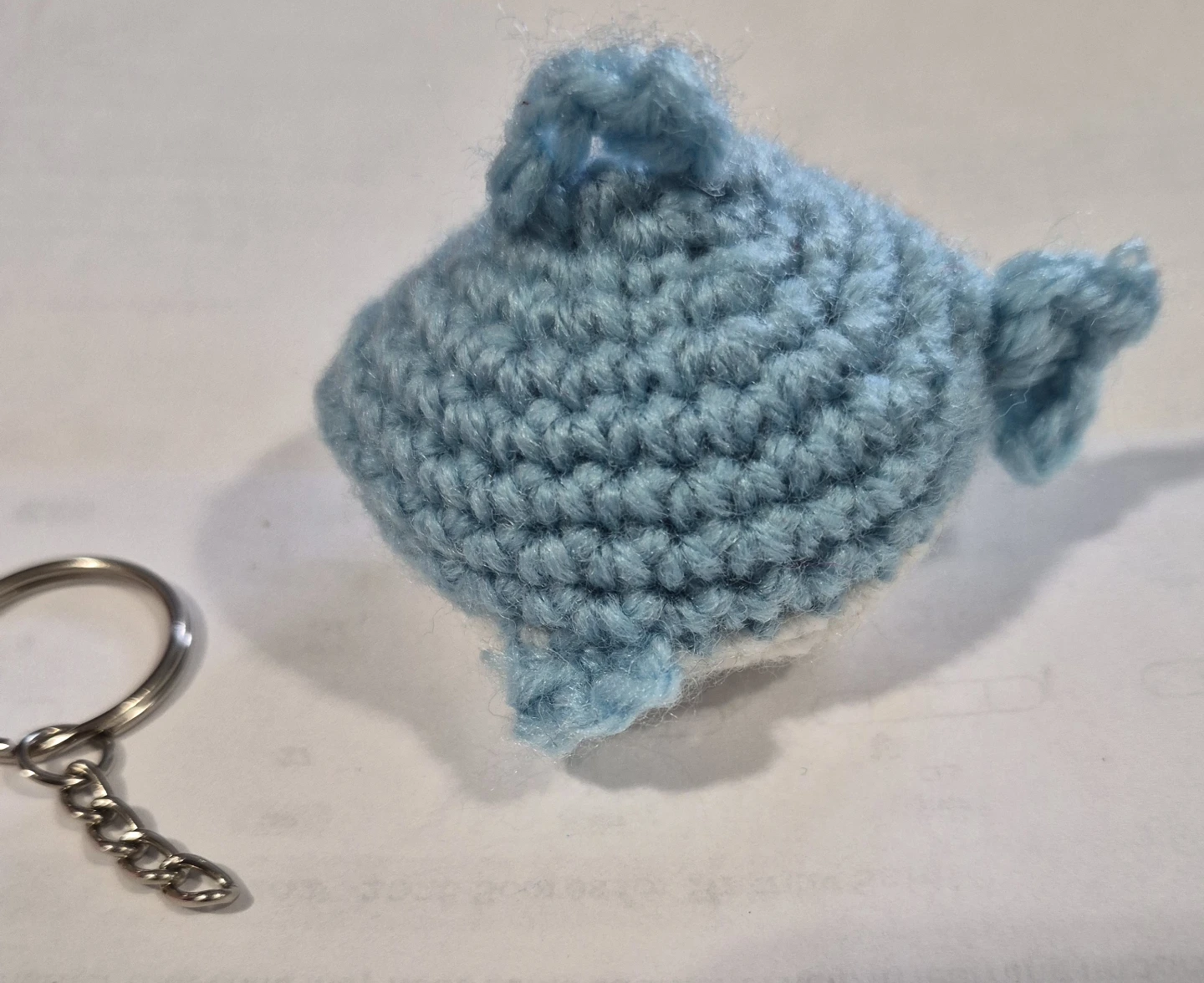 Crocheted Blue Shark Keychain - photo 2