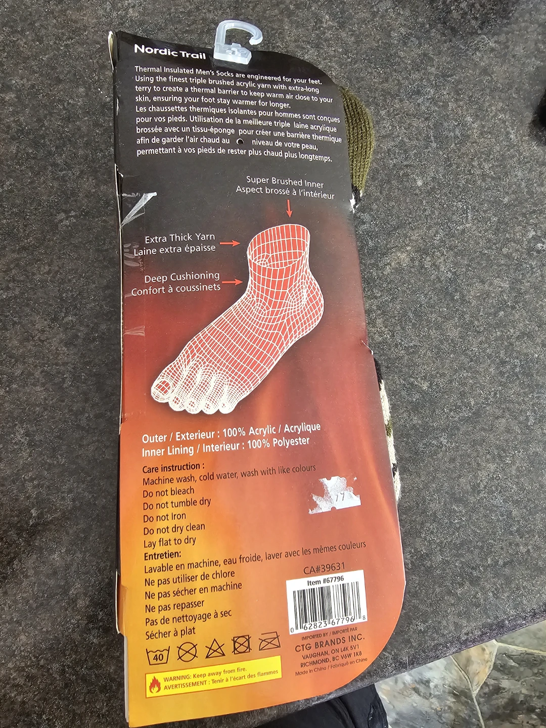 Nordic Trail Men's Thermal Insulated Socks