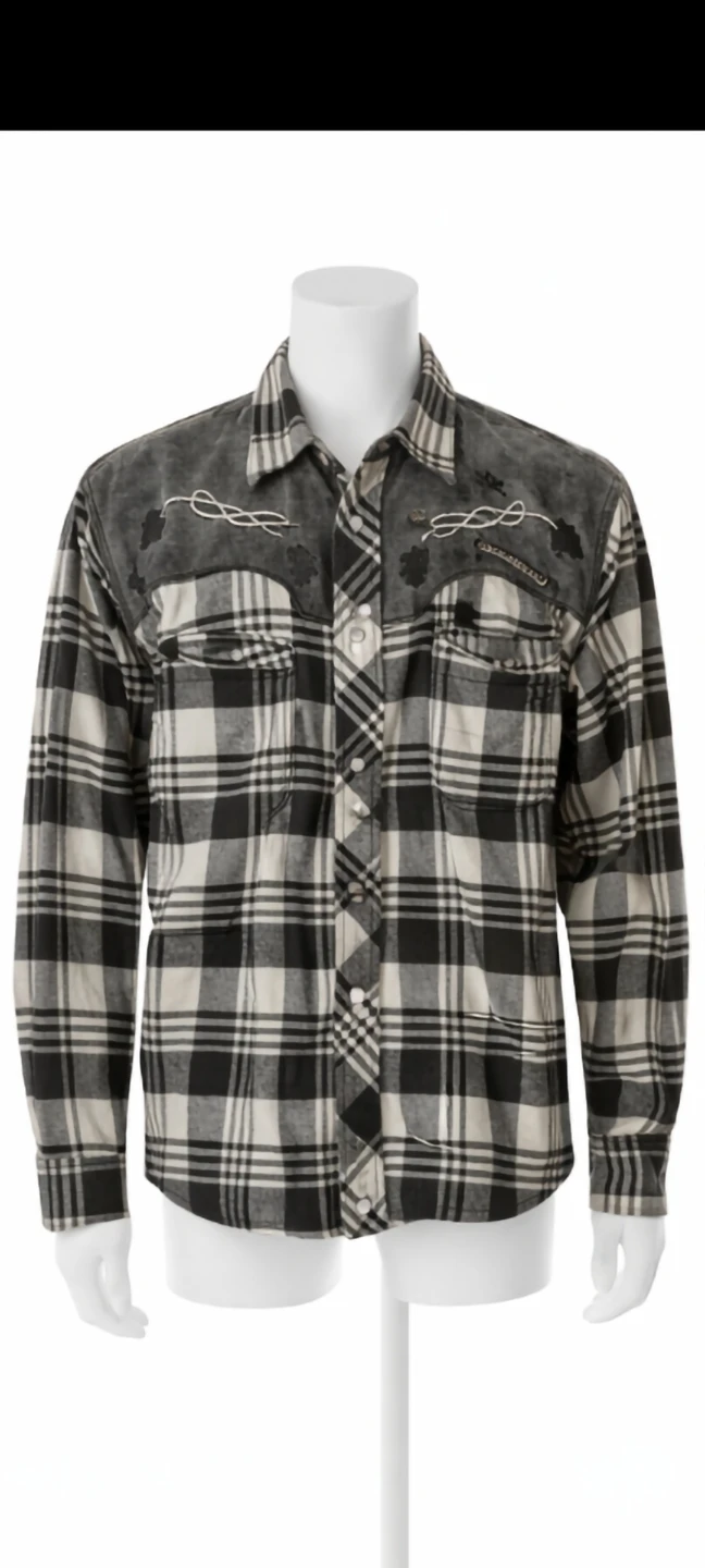 Le Favori long-sleeve plaid flannel shirt