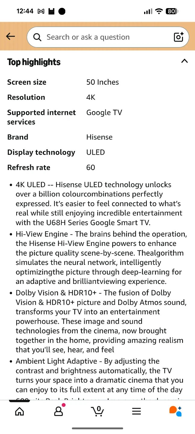 Hisense 50-inch 4K ULED Google TV - photo 5