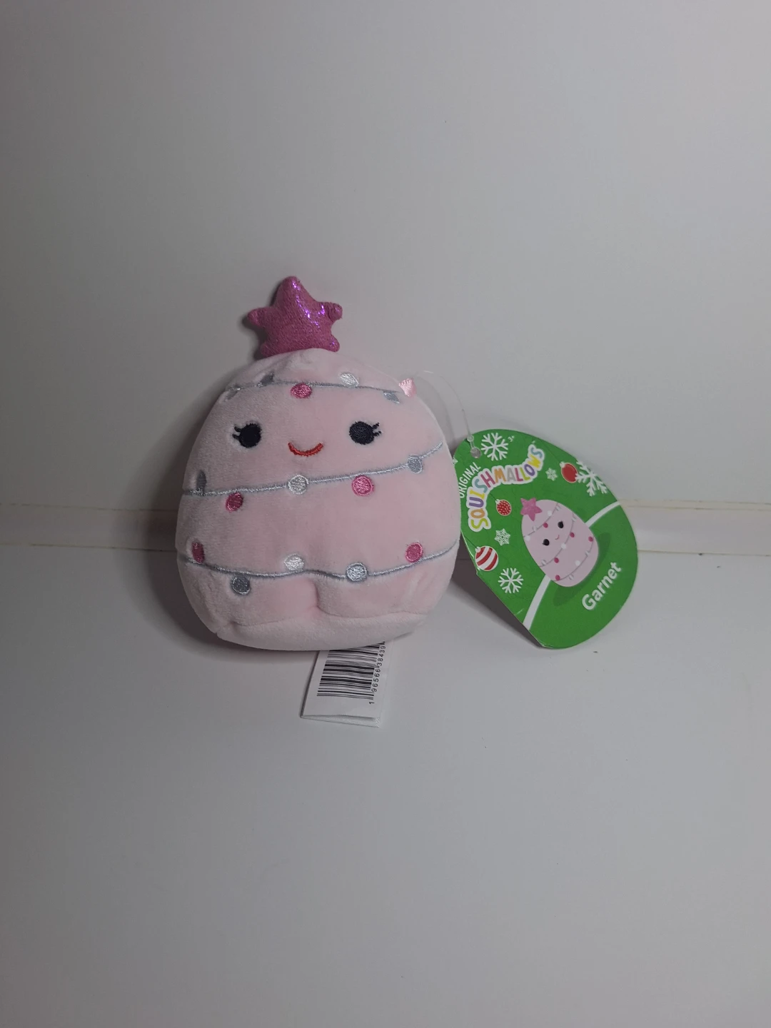 Squishmallows Garnet 4” Pink Christmas Tree Plush NWT