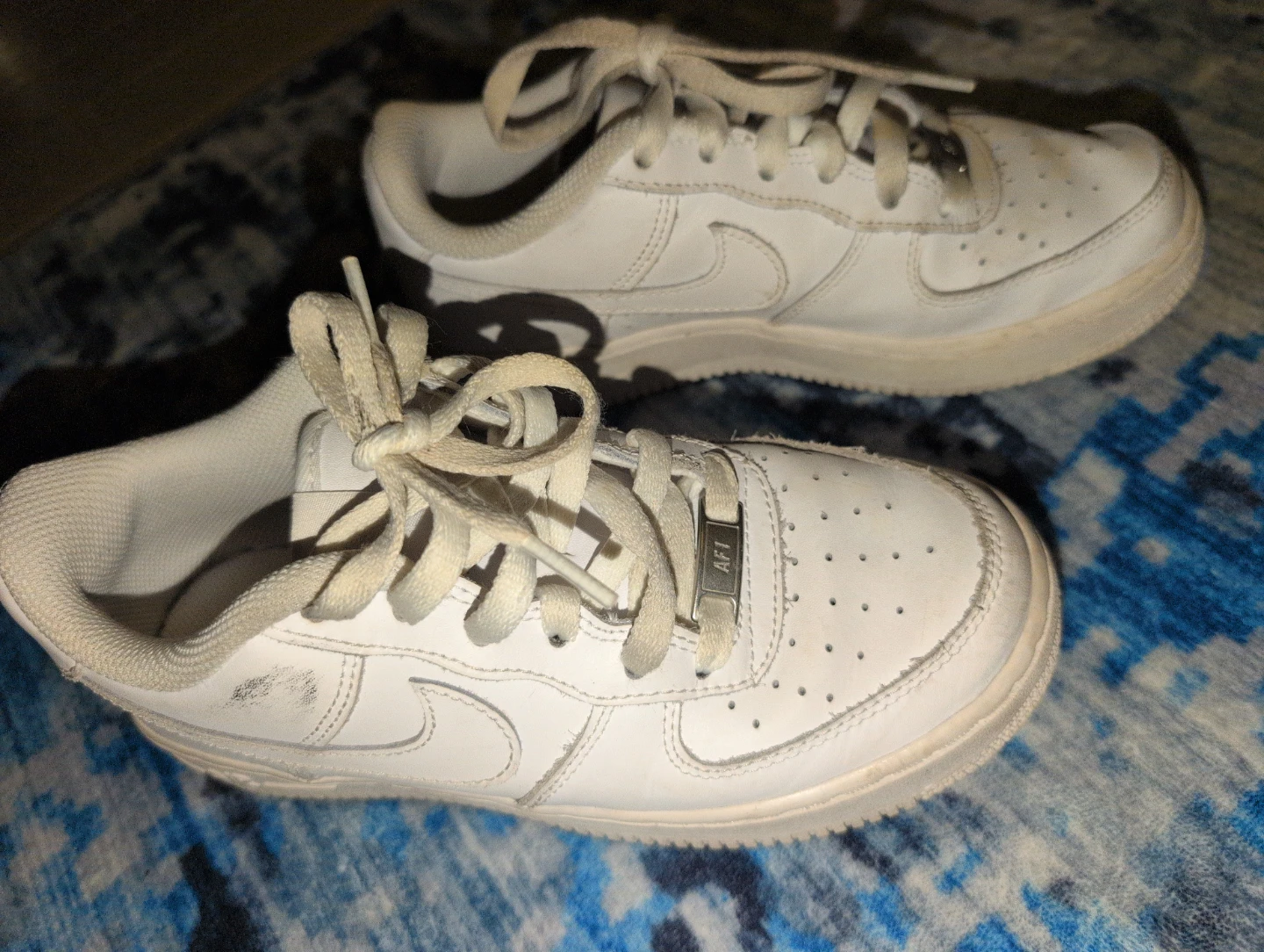 Nike Air Force 1 White Leather Sneakers - photo 2