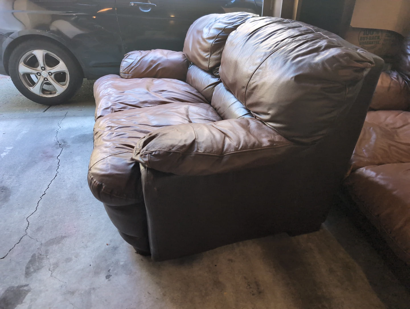 Brown Leather Sofa - photo 2