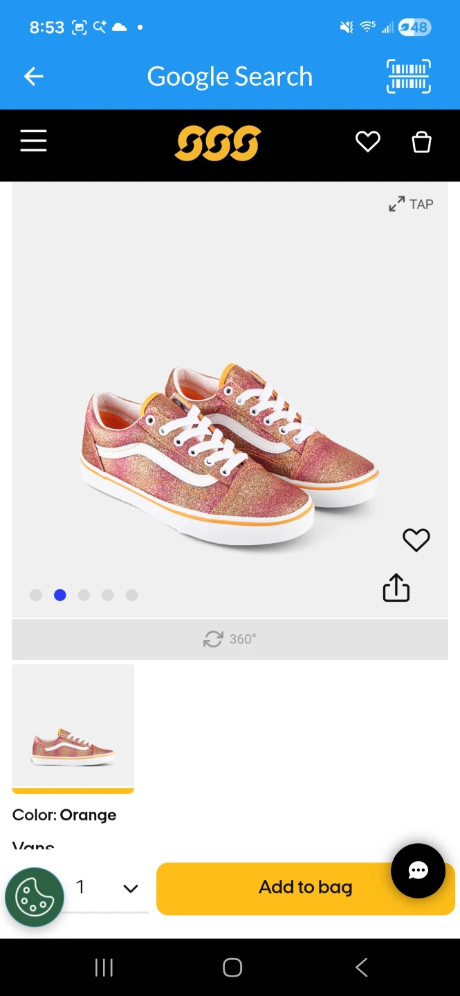 Vans Glitter Low Top Sneakers Orange