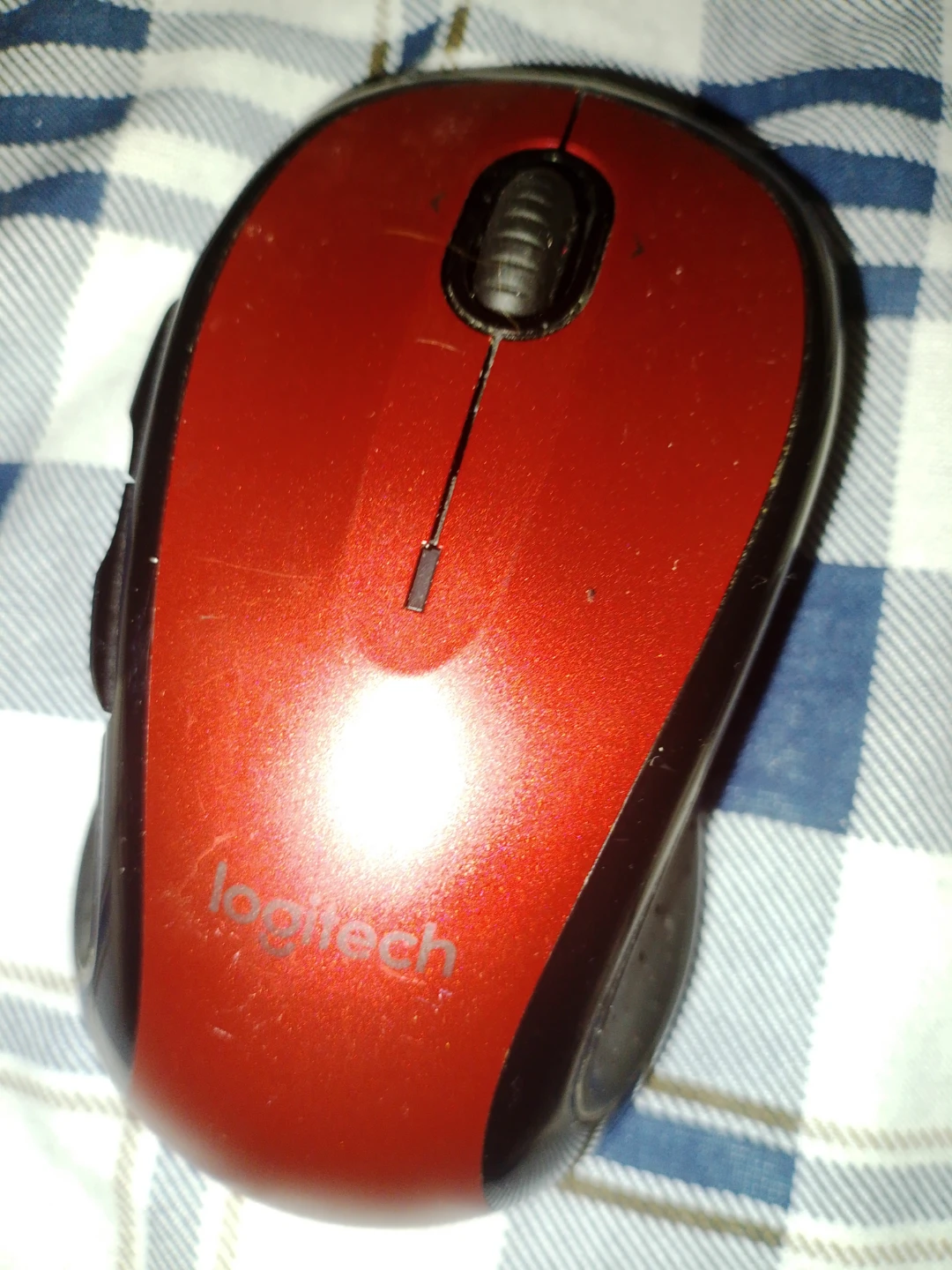 Red Logitech Wireless Mouse