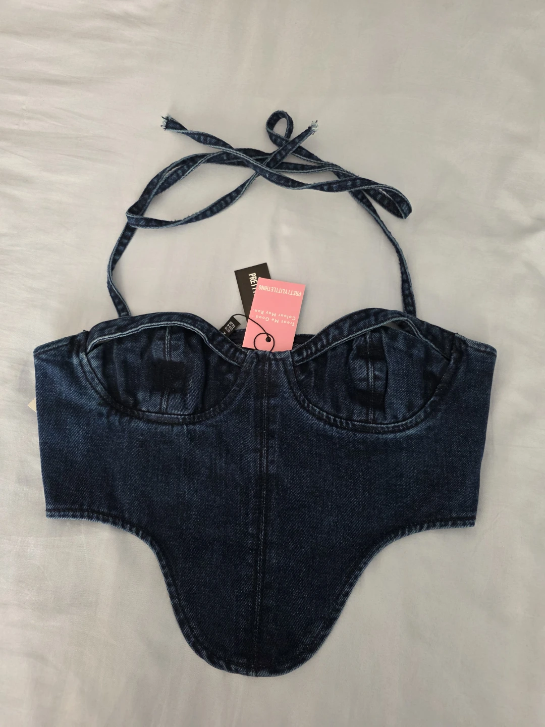 PrettyLittleThing Denim Dream Corset Top