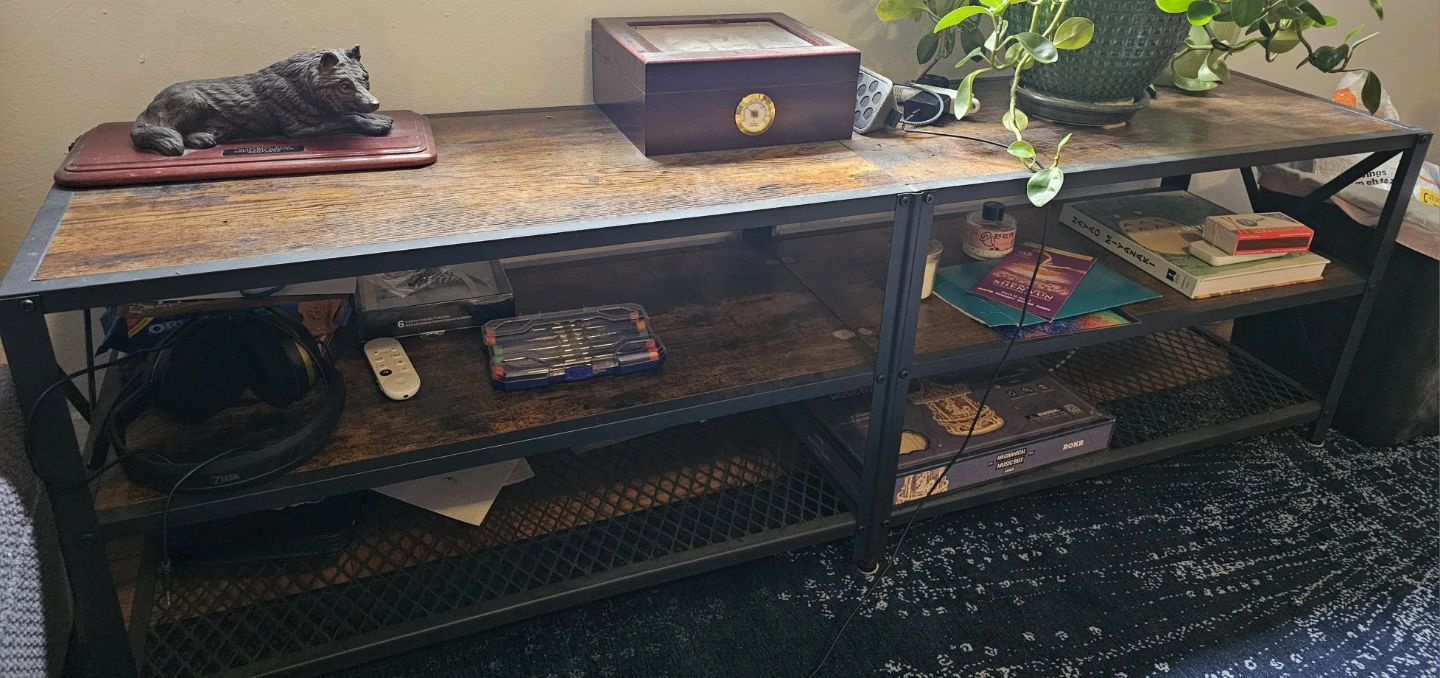 Rustic Wood and Metal Media Console