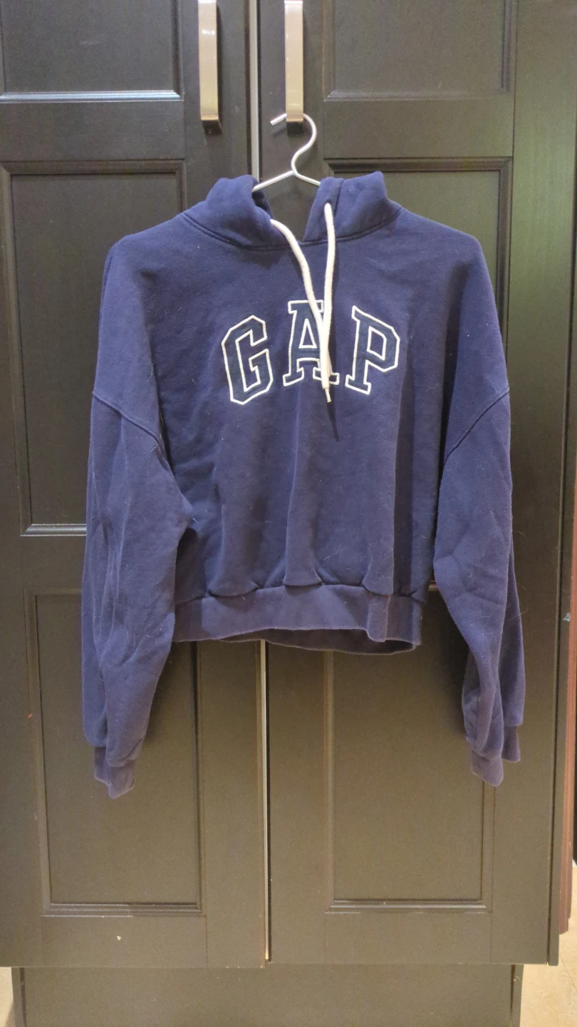 GAP Cropped Hoodie - Navy Blue - photo 2