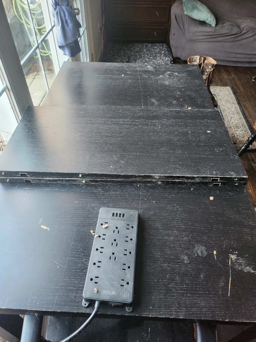 Heavy wooden table with 2 leaves - photo 5