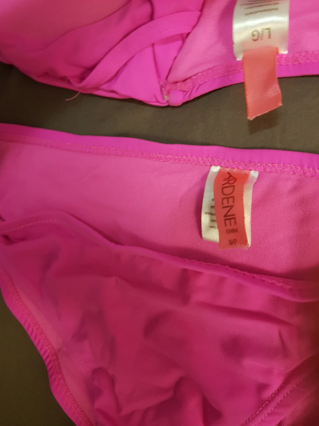 Ardene Pink Bikini Set Size S/P bottom L top - photo 2