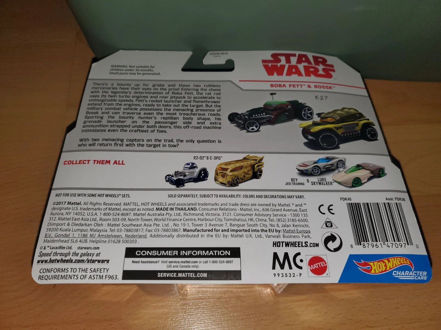 Hot Wheels Star Wars Boba Fett & Bossk Character Cars 2-Pack - photo 2