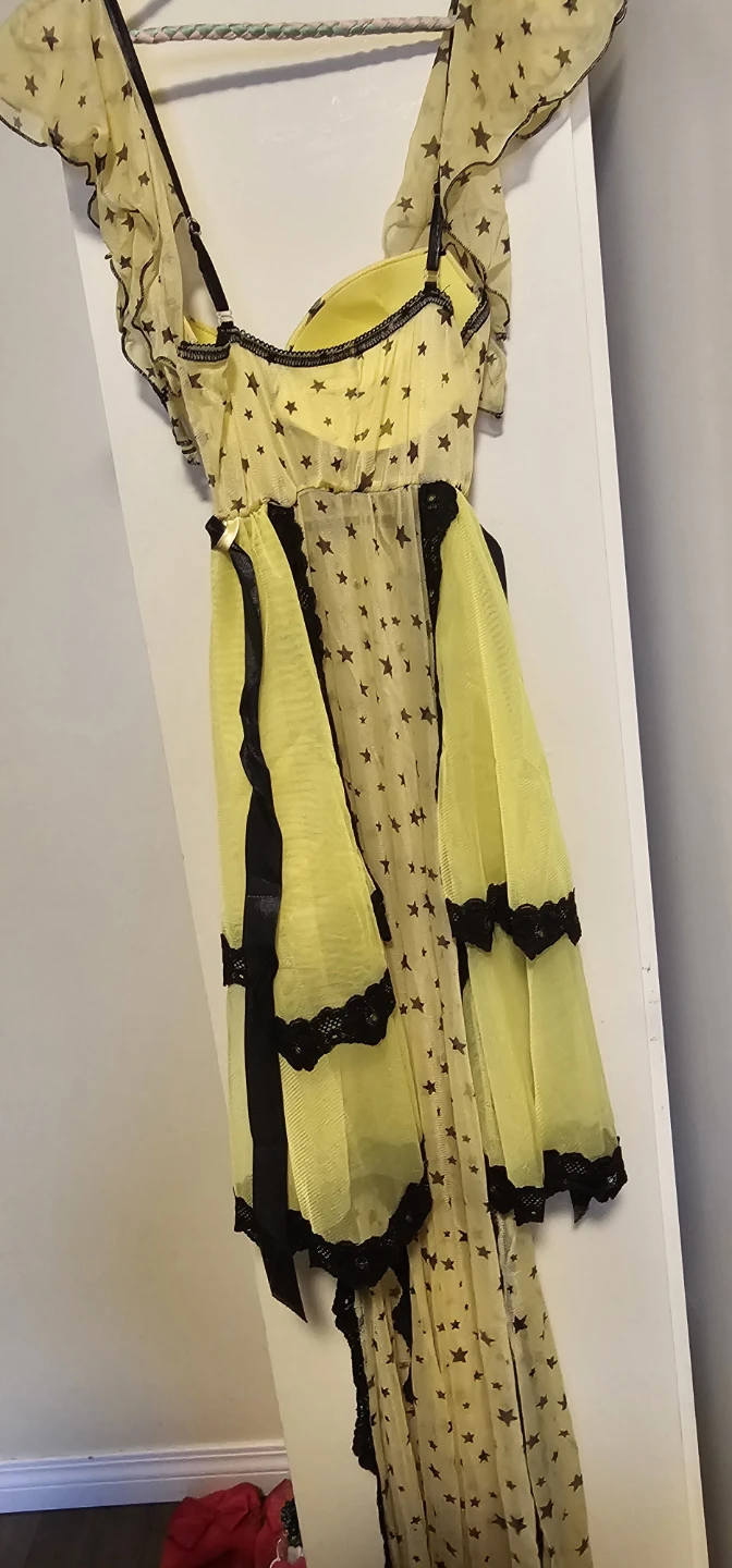 # thrifty pack Yellow Star Print Lingerie Set with Robe - photo 4