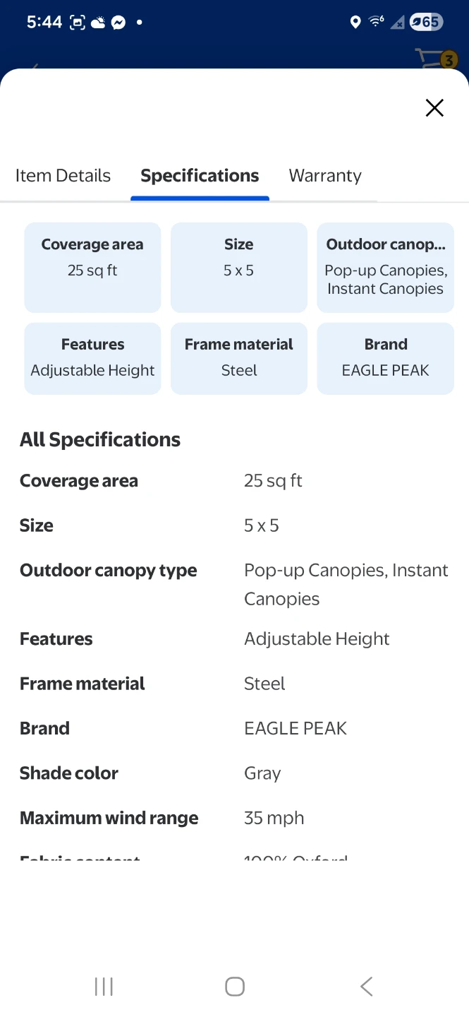EAGLE PEAK 5x5 Pop-Up Canopy Tent - photo 2