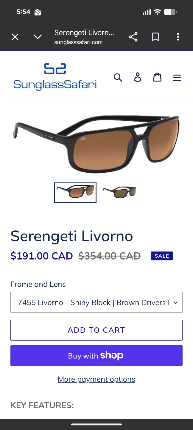 Serengeti Livorno Sunglasses - Shiny Black / Brown Drivers - photo 2