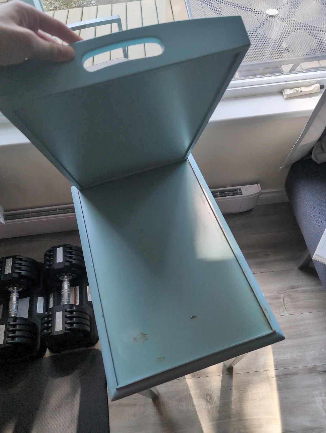 Light Blue Serving Tray Table - photo 2