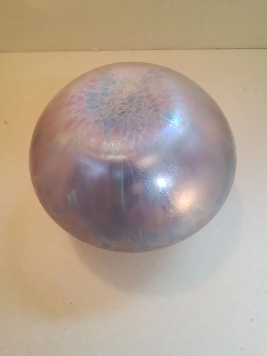 Hand Blown Iridescent Art Glass Vase 5.5" D - photo 3