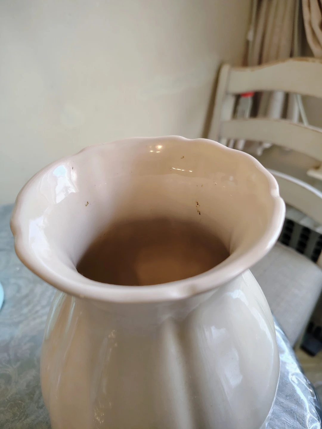 Cream Ceramic Shabby Chic Fluted Vase - photo 4