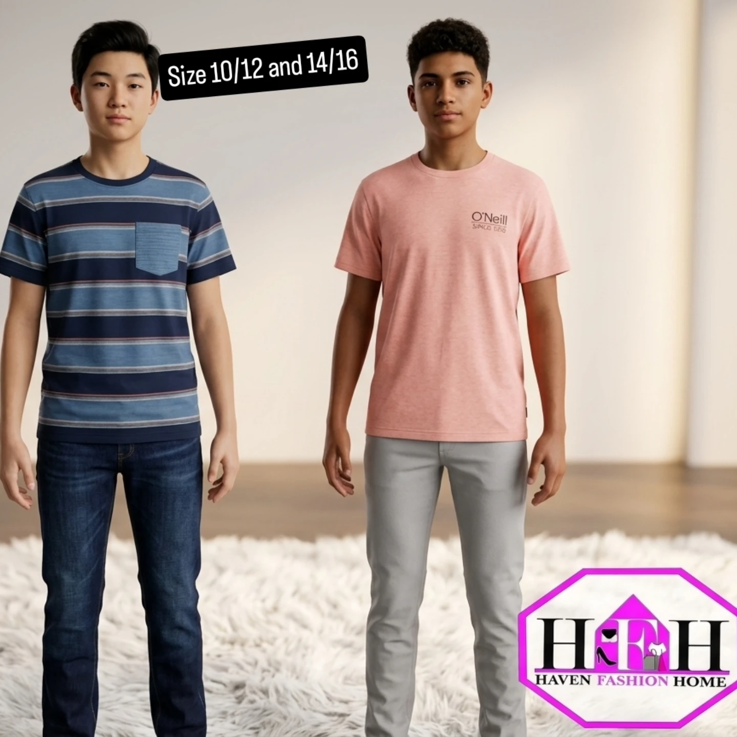 Boys O'Neill & Striped T-Shirts Size 10/12 & 14/16