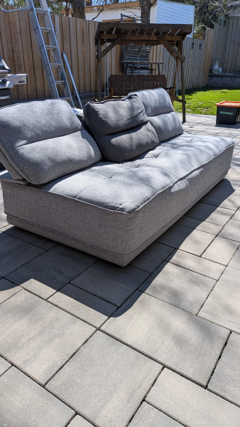 Grey Fabric Sofa w Removable Cushions