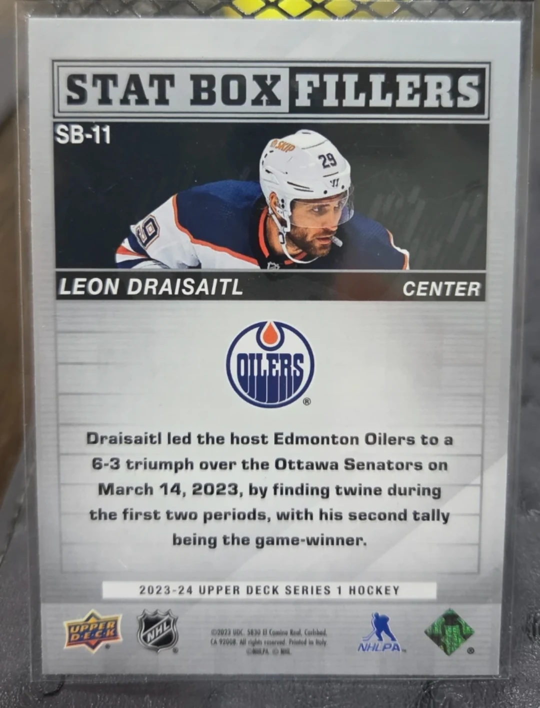 2023-24 Upper Deck Series 1 Hockey Leon Draisaitl - photo 2