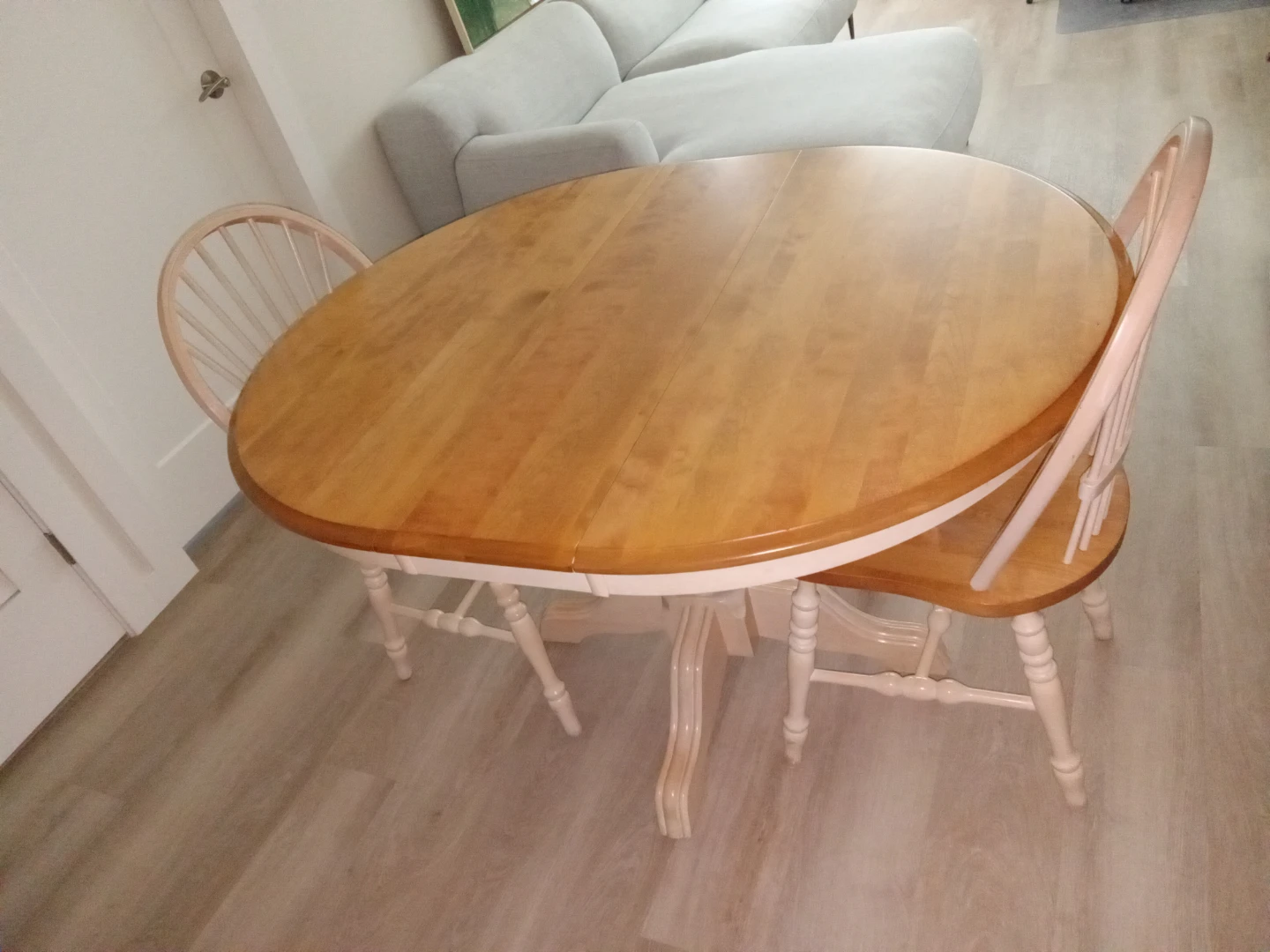 Expandable Wood Dining Table and 6 Chairs Set - photo 3