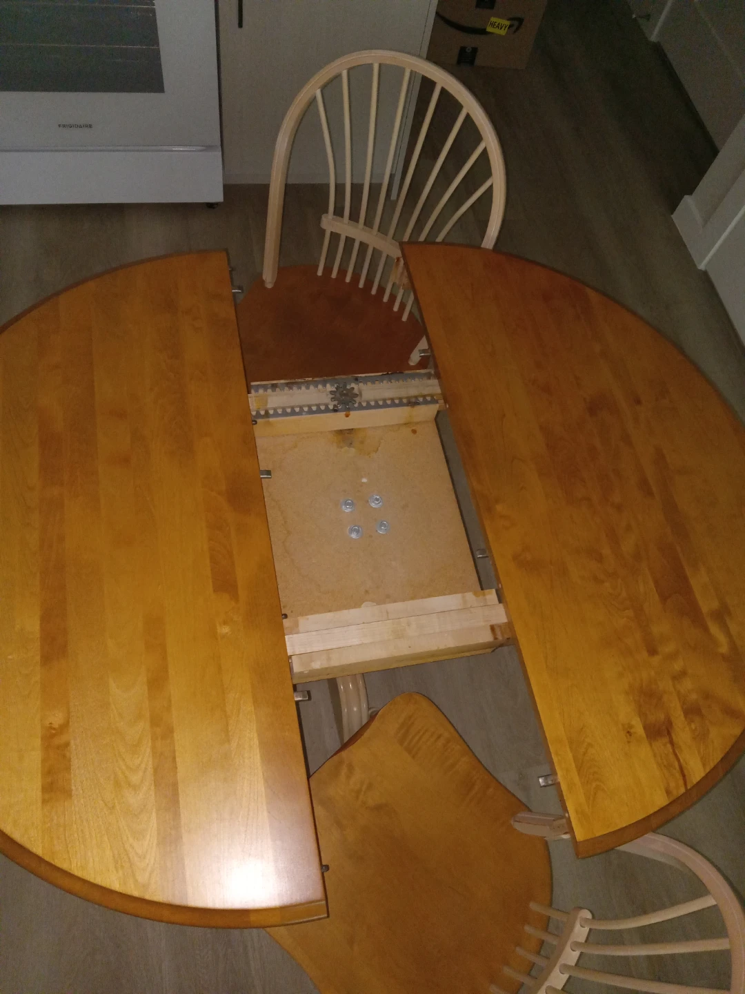 Expandable Wood Dining Table and 6 Chairs Set - photo 5